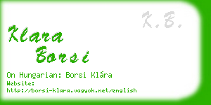 klara borsi business card